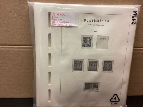 Leuchtturm Bund 1949-71Vordruck Klemmbinder  Alte Beschriftung gebraucht