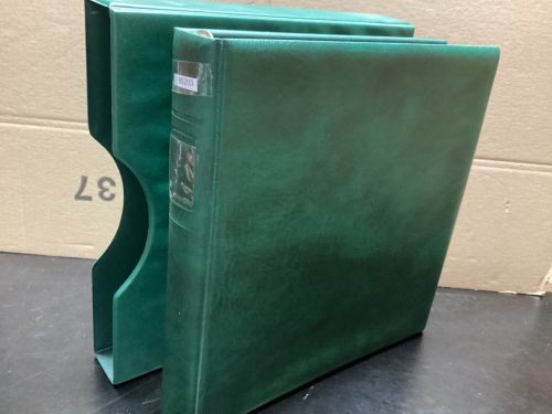 Lindner Ringbinder+Kasette (18 Ringe) 1 mal gebraucht Leer grün