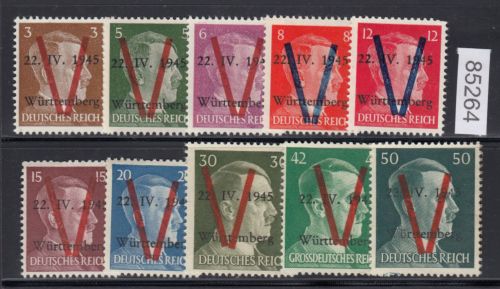 Saulgau, Mich.-Nr.: I-XII (*)  (3-50 Pf.)  10 Werte   ohne gummi