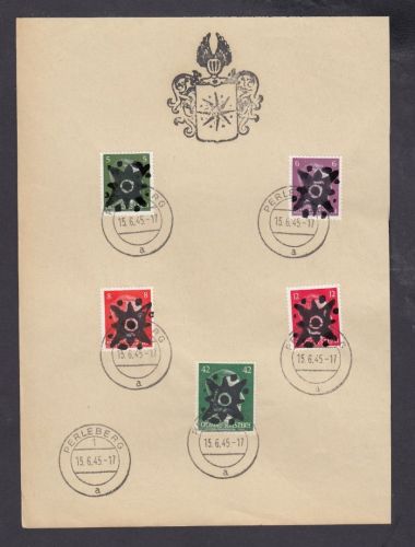 Perleberg, Mich.-Nr.: 1-5 gestempelt