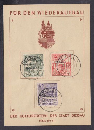 Dessau, Mich.-Nr.: I-III gestempelt / Karte