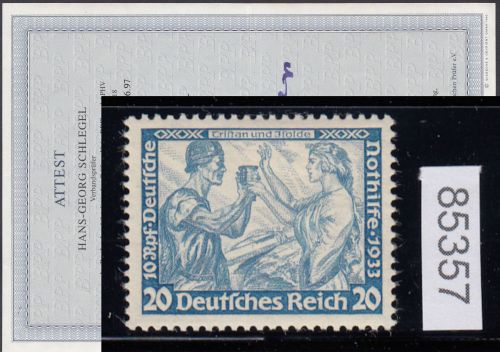 DR 1933, Mich.-Nr.: 505 B ** geprüft  Attest  LUXUS