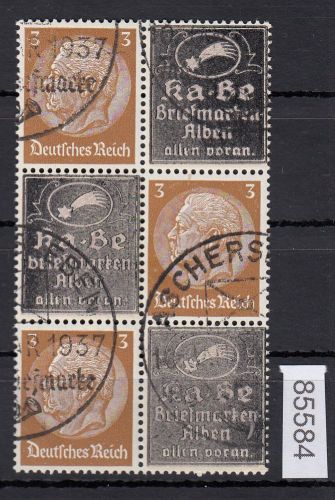 DR 1937, Mich.-Nr.: Hindenburg Zdr. senkr. Überdruck gestempelt  K-3-K / 3-K-3