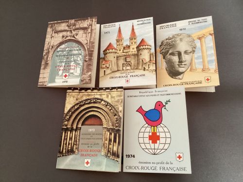 Frankreich 1970-74 **MH  5 Stück komplett  Rotes Kreuz