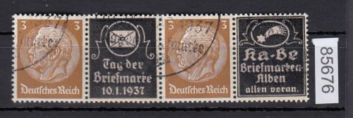 DR 1937, Mich.-Nr.: P-W 9  Hindenburg Zdr. waag. Überdruck gestempelt  T-3-K