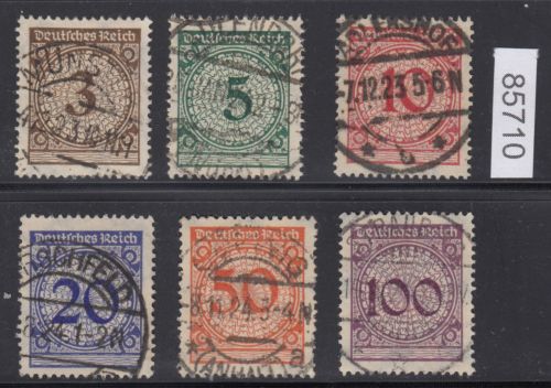 DR 1923, Mich.-Nr.: 338-43 gestempelt   Platte