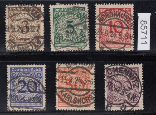 DR 1923, Mich.-Nr.: 338-43 gestempelt   Platte