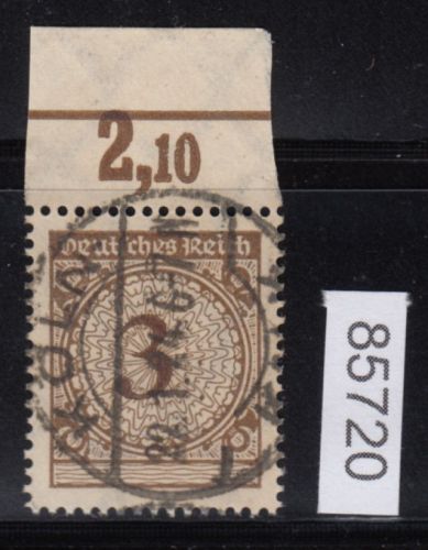 DR 1923, Mich.-Nr.: 338 gestempelt   Oberrand