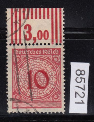 DR 1923, Mich.-Nr.: 340 gestempelt   Oberrand