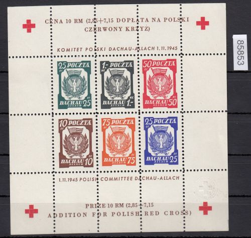 Dachau, Mich.-Nr.: Rotkreuz Block (*)   2,85 Mark ohne Wz
