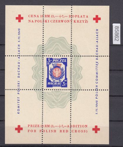 Dachau, Mich.-Nr.: Rotkreuz Block (*)   3 Mark ohne Wz