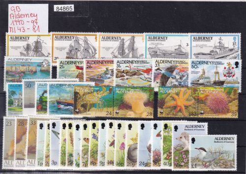 GB-Alderney 1990-1994, Mich.-Nr.: 43-81** komplett