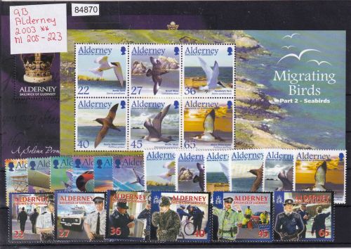 GB-Alderney 2003, Mich.-Nr.: 205-223 ** komplett