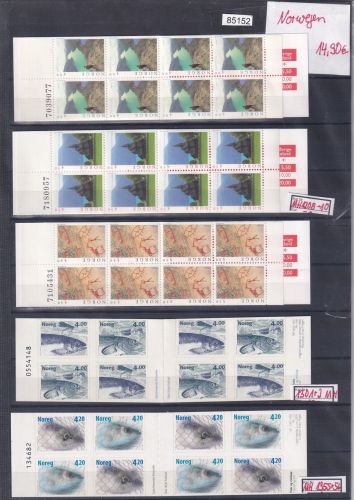 Markenheftchen Norwegen  ** 1208-10, 1301+2, 1355+56