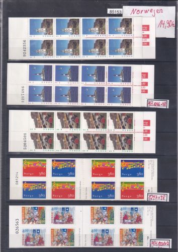 Markenheftchen Norwegen  ** 1246-48, 1297+98, 1331+2