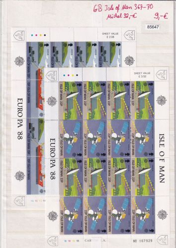 GB-Isle of Man 1988, Mich.-Nr.: 367-70 ** Kleinbogen