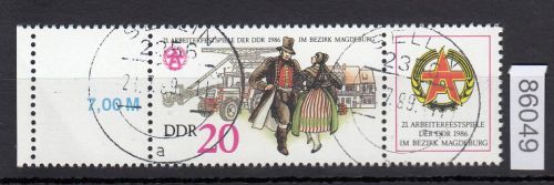 DDR 1986, Mich.-Nr.: 3028 RL gestempelt  "Bedarf"