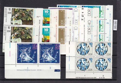 DDR lot   Eckrand  Druckvermerk   nur verschiedene