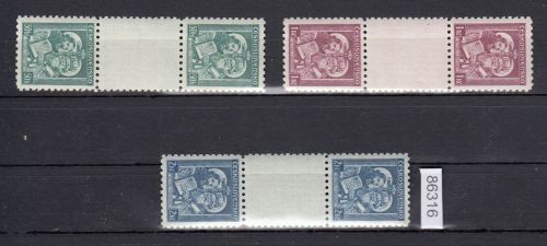 Tschechoslowakei 1935 ** 339-341  ZS  Zwischenstegpaar
