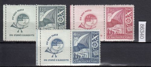 Tschechoslowakei 1947 ** 512-514  Lf  Leerfeld