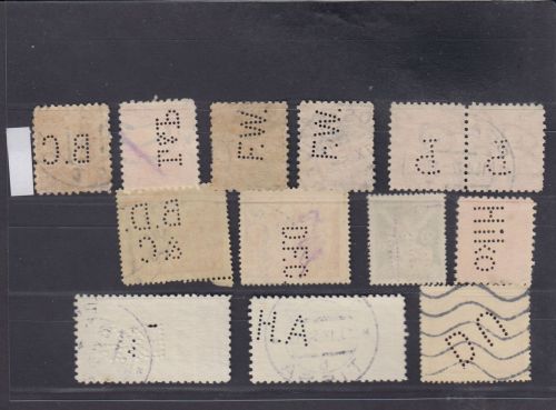 Tschechoslowakei, Firmenlochungen, Perfins