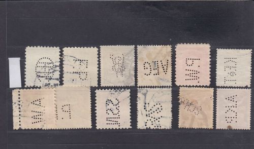 Tschechoslowakei, Firmenlochungen, Perfins