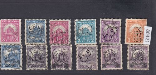 Ungarn, Firmenlochungen, Perfins