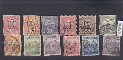 Ungarn, Firmenlochungen, Perfins