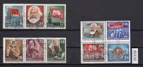 DDR 1953, Mich.-Nr.: 386-95 aus  gestempelt    Zus.-dr. aus Block 8+9 A