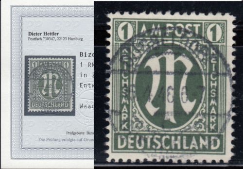 Bizone 1945  Mi. Nr. 35 B gestempelt geprüft  Befund