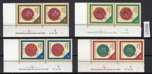 DDR 1988, Mich.-Nr.: 3156-3159  ** DV FN 1   Eckrand  Druckvermerk