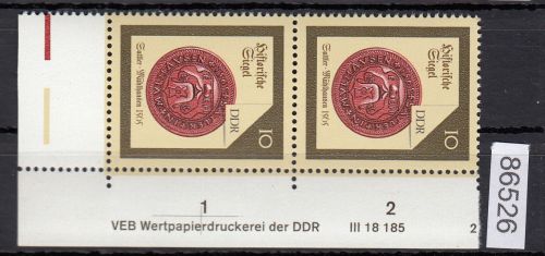 DDR 1988, Mich.-Nr.: 3156  ** DV FN 2   Eckrand  Druckvermerk
