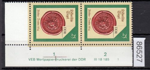 DDR 1988, Mich.-Nr.: 3157  ** DV FN 1   Eckrand  Druckvermerk