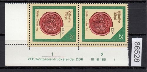 DDR 1988, Mich.-Nr.: 3157  ** DV FN 1   Eckrand  Druckvermerk