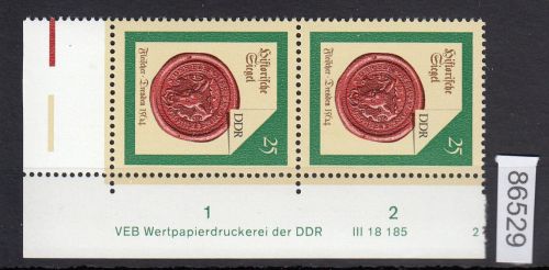 DDR 1988, Mich.-Nr.: 3157  ** DV FN 2   Eckrand  Druckvermerk