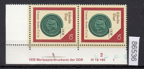 DDR 1988, Mich.-Nr.: 3159  ** DV FN 1   Eckrand  Druckvermerk