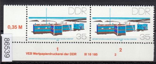 DDR 1988, Mich.-Nr.: 3160  ** DV  FNr. 2   Eckrand  Druckvermerk