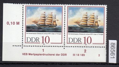 DDR 1988, Mich.-Nr.: 3199  ** DV FNr. 2   Eckrand Druckvermerk
