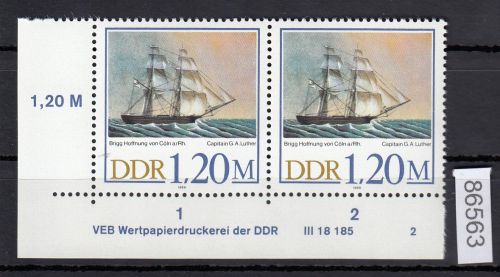 DDR 1988, Mich.-Nr.: 3201  ** DV FNr. 2  Eckrand  Druckvermerk