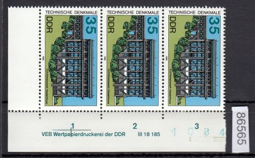 DDR 1988, Mich.-Nr.: 3205  ** DV FNr.  Eckrand  Druckvermerk