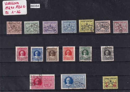 Vatikan 1929 + 1931 Mi.-Nr.: 1-16  gestempelt