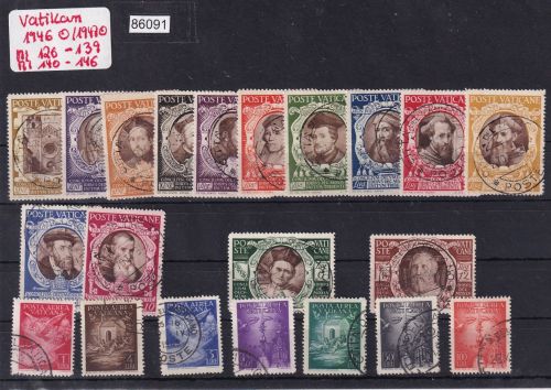 Vatikan 1946+47 Mi.-nr.: 126-139 und 140-46  gestempelt