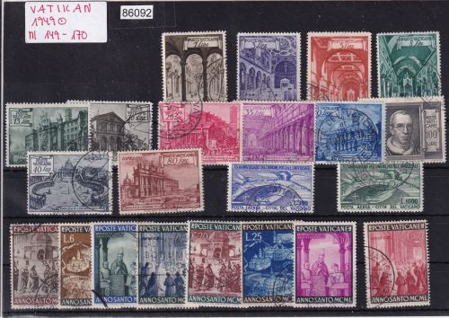 Vatikan 1949 Mi.-nr.: 149-170  gestempelt