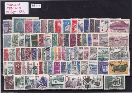 Finnland 1960-64, Mich.-Nr.:  515-593 gestempelt