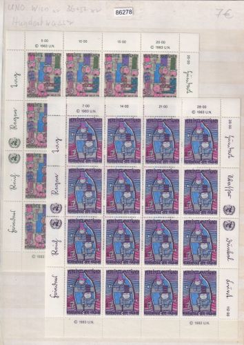 UNO Wien 1983, Mich.-Nr.: 36+37 **  Kleinbogen Hundertwasser