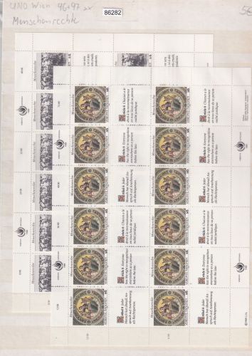 UNO Wien 1989, Mich.-Nr.: 96+97 **  Kleinbogen Menschenrechte