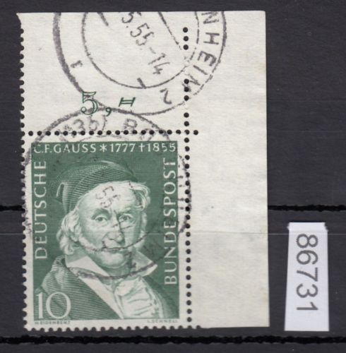 Bund 1955, Mich.-Nr.: 204 gestempelt Eckrand