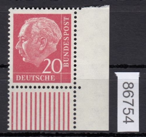 Bund 1954, Mich.-Nr.:  185 y ** Eckrand