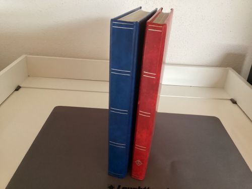 Briefmarkenalbum Einsteckalben  2 Stück DIN  A4  48+30 Seiten weiß gebraucht  LESEN