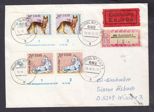 DDR 1976, Mich.-Nr.: 2157  gestempelt Brief  DV FNr. 1   Eckrand  Druckvermerk